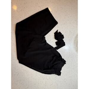 SIMPLEE ELASTIC WAIST WITH TIE BELT POCKETS BLACK COMFY FIT PANTS WOMENS XL